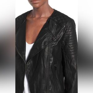 Black Top Shop Faux Leather Biker Jacket SZ 6